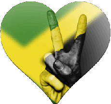 Bandiere America Giamaica Cuore 