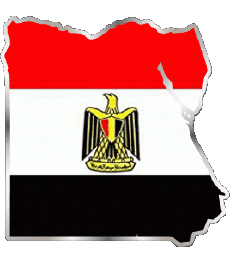 Fahnen Afrika Ägypten Karte 