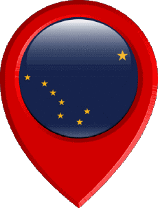 Fahnen Amerika U.S.A - States Alaska Standort-Pin 