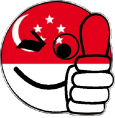 Flags Asia Singapore Smiley - OK 