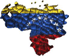 Drapeaux Amériques Vénézuéla carte 