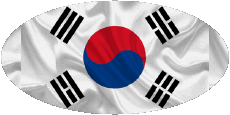 Drapeaux Asie Corée du Sud Ovale 01 