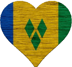 Drapeaux Amériques Saint Vincent et les Grenadines Coeur 