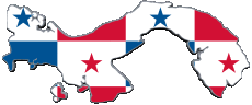Bandiere America Panama Carta Geografica 