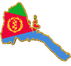 Banderas África Eritrea Mapa 