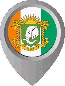 Drapeaux Afrique Côte d Ivoire Epingle de Localisation 