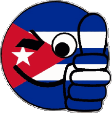 Fahnen Amerika Kuba Smiley - OK 