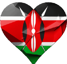 Flags Africa Kenya Heart 