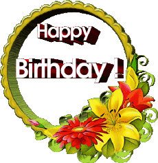 Mensajes Inglés Happy Birthday Floral 017 