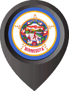 Drapeaux Amériques U.S.A - Etats Minnesota Epingle de Localisation 