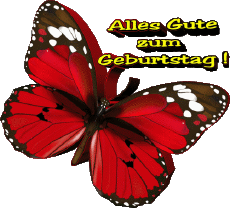Mensajes Alemán Alles Gute zum Geburtstag Schmetterlinge 004 