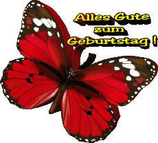 Mensajes Alemán Alles Gute zum Geburtstag Schmetterlinge Fondo transparente 004 
