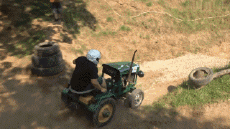 Umorismo -  Fun Trasporti Trattore Accident Fail 