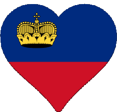 Bandiere Europa Liechtenstein Cuore 