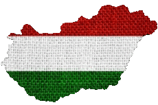 Flags Europe Hungary Map 