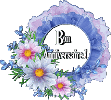 Nachrichten Französisch Bon Anniversaire Floral 020 