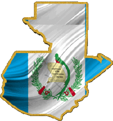 Bandiere America Guatemala Carta Geografica 