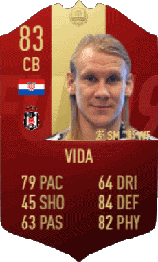 Multimedia Videospiele F I F A - Karten Spieler Kroatien Domagoj Vida 