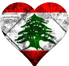 Fahnen Asien Libanon Herz 