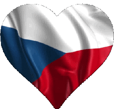 Drapeaux Europe Tchéquie Coeur 