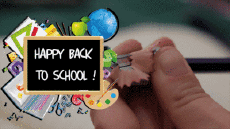 Messages Anglais Happy Back to School Fond Animé 004 