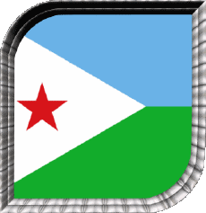 Drapeaux Afrique Djibouti Carré 