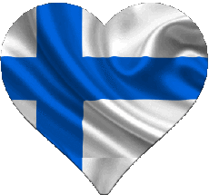 Banderas Europa Finlandia Corazón 