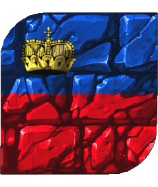 Flags Europe Liechtenstein Square 