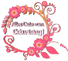 Nachrichten Deutsche Alles Gute zum Geburtstag Blumen Transparenter Hintergrund 022 