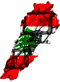 Flags Asia Lebanon Map 