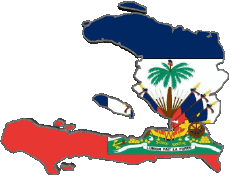 Banderas América Haití Mapa 