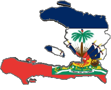 Bandiere America Haiti Carta Geografica 