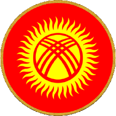 Drapeaux Asie Kirghizistan Rond 