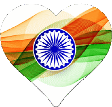 Flags Asia India Heart 