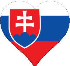 Banderas Europa Eslovaquia Corazón 