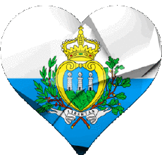 Flags Europe San Marino Heart 
