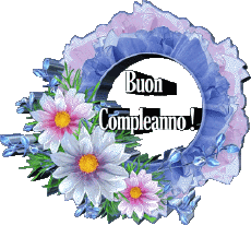 Messagi Italiano Buon Compleanno Floreale Sfondo trasparente 020 