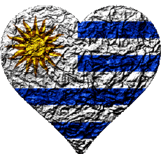 Fahnen Amerika Uruguay Herz 