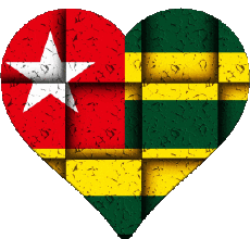 Banderas África Togo Corazón 