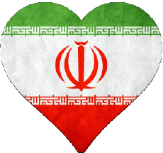 Drapeaux Asie Iran Coeur 