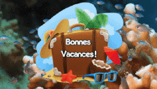 Messages Français Bonnes Vacances Fond Animé 006 