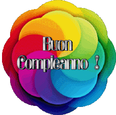 Nachrichten Italienisch Buon Compleanno Astratto - Geometrico Transparenter Hintergrund 006 