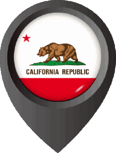 Fahnen Amerika U.S.A - States California Standort-Pin 
