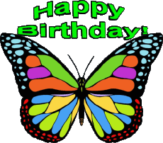 Messagi Inglese Happy Birthday Butterflies 002 