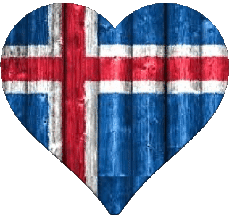 Flags Europe Iceland Heart 