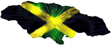 Flags America Jamaica Map 