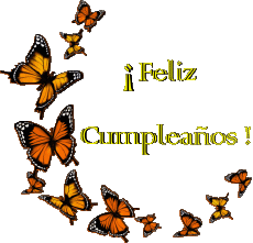 Nachrichten Spanisch Feliz Cumpleaños Mariposas Transparenter Hintergrund 009 