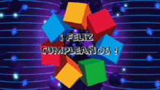 Nachrichten Spanisch Feliz Cumpleaños Abstracto - Geométrico Animierter Hintergrund 003 