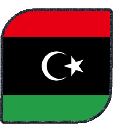 Drapeaux Afrique Libye Carré 