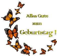 Mensajes Alemán Alles Gute zum Geburtstag Schmetterlinge 009 